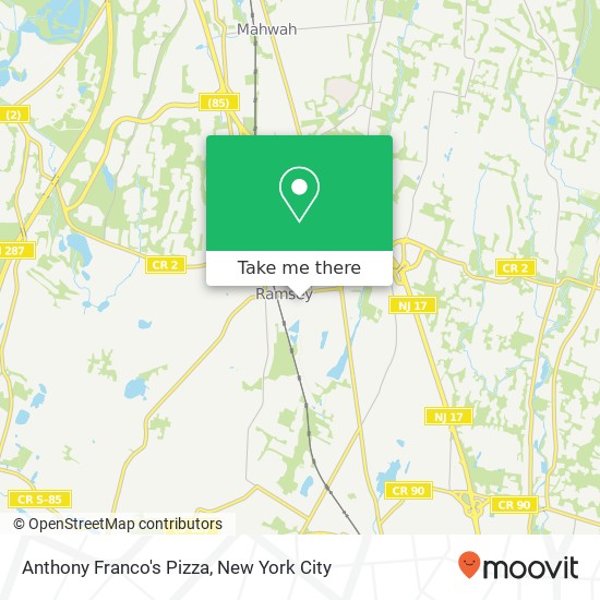 Mapa de Anthony Franco's Pizza