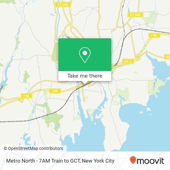 Mapa de Metro North - 7AM Train to GCT
