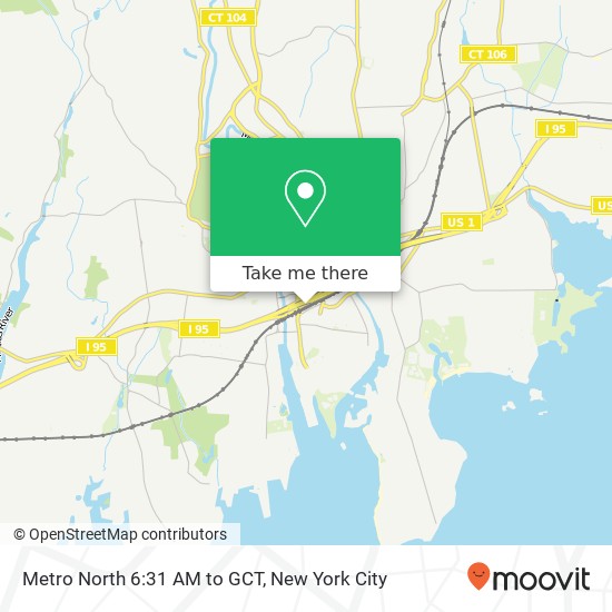 Mapa de Metro North 6:31 AM to GCT