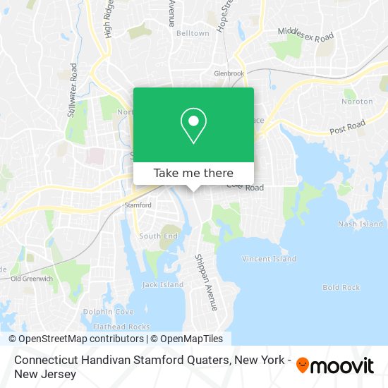 Mapa de Connecticut Handivan Stamford Quaters