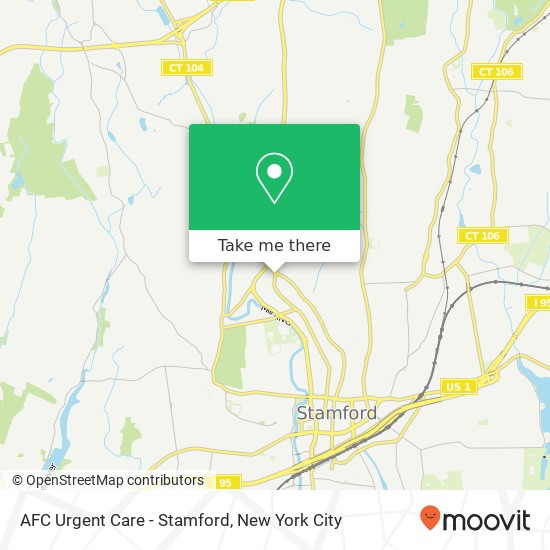 Mapa de AFC Urgent Care - Stamford