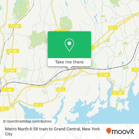 Metro North 6:58 train to Grand Central map