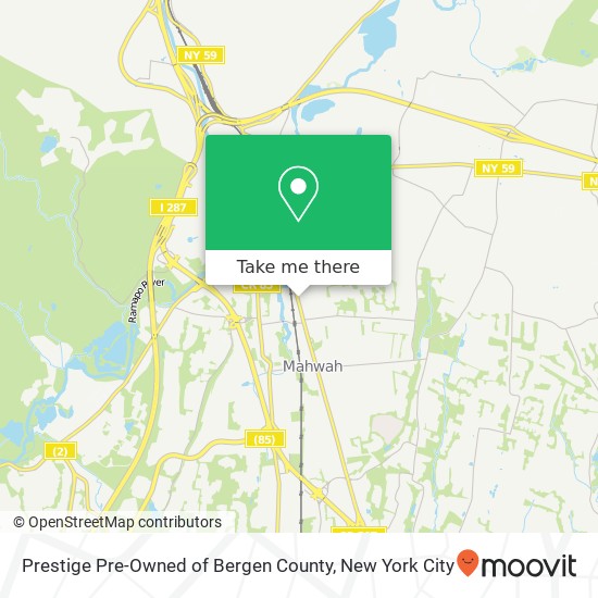 Prestige Pre-Owned of Bergen County map