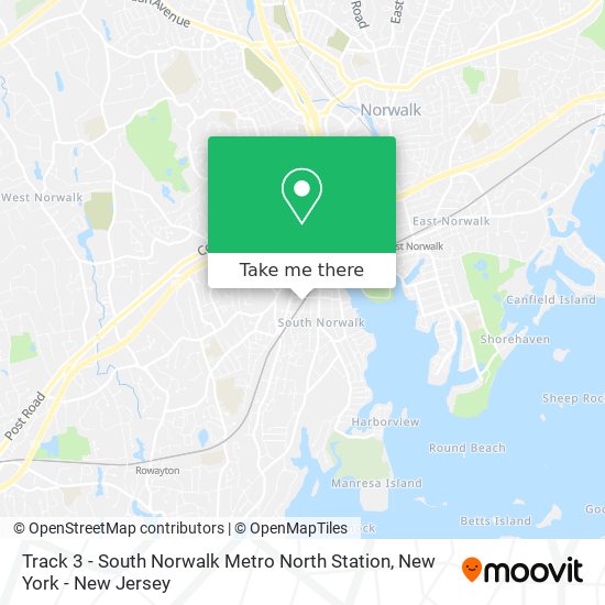 Track 3 - South Norwalk Metro North Station map