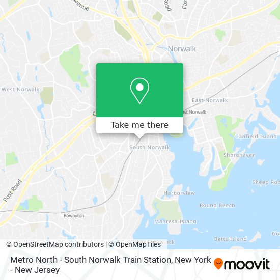 Metro North - South Norwalk Train Station map