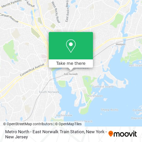 Metro North - East Norwalk Train Station map