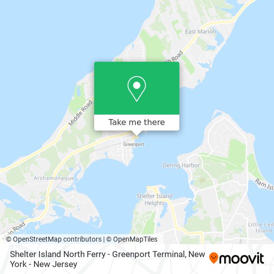 Mapa de Shelter Island North Ferry - Greenport Terminal