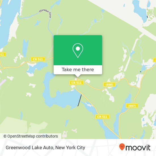Mapa de Greenwood Lake Auto