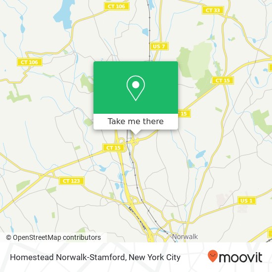 Mapa de Homestead Norwalk-Stamford