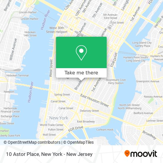 Mapa de 10 Astor Place