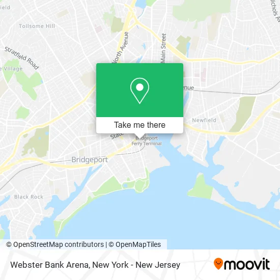 Mapa de Webster Bank Arena