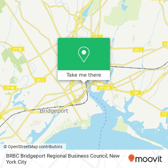 Mapa de BRBC Bridgeport Regional Business Council