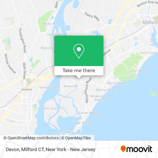 Mapa de Devon, Milford CT