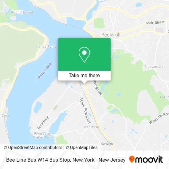 Bee-Line Bus W14 Bus Stop map