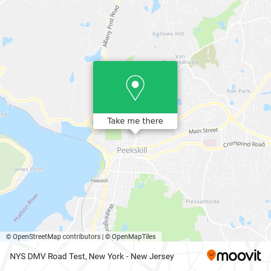 NYS DMV Road Test map
