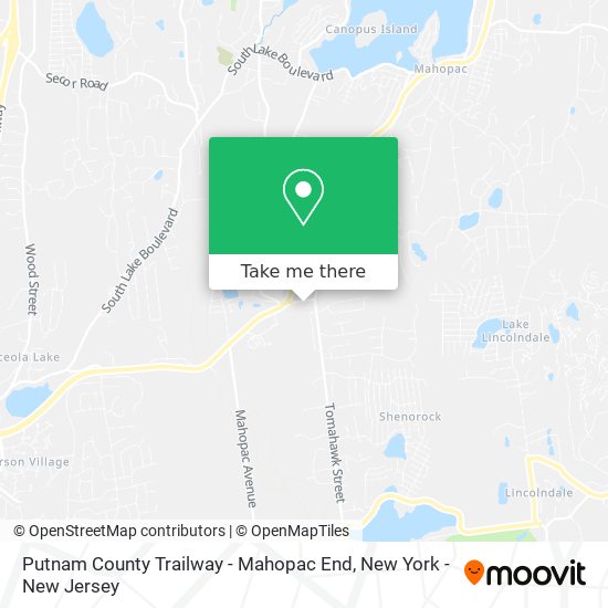 Mapa de Putnam County Trailway - Mahopac End