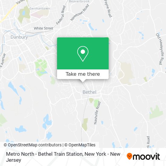 Mapa de Metro North - Bethel Train Station