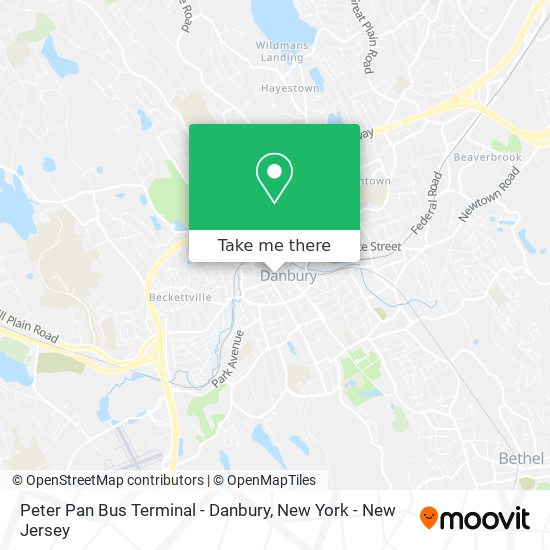 Mapa de Peter Pan Bus Terminal - Danbury