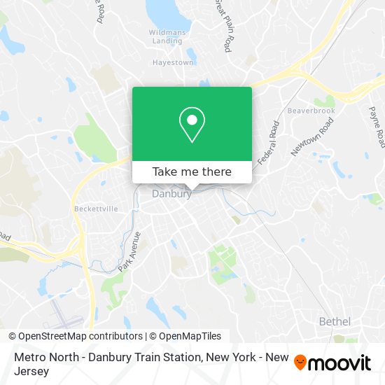 Mapa de Metro North - Danbury Train Station