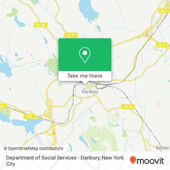 Department of Social Services - Danbury map