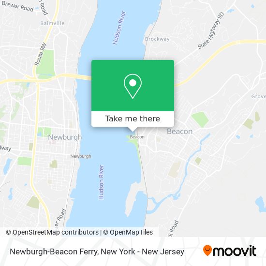 Newburgh-Beacon Ferry map