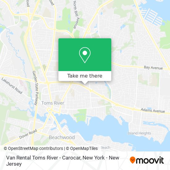 Mapa de Van Rental Toms River - Carocar