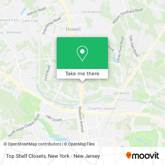 Top Shelf Closets map