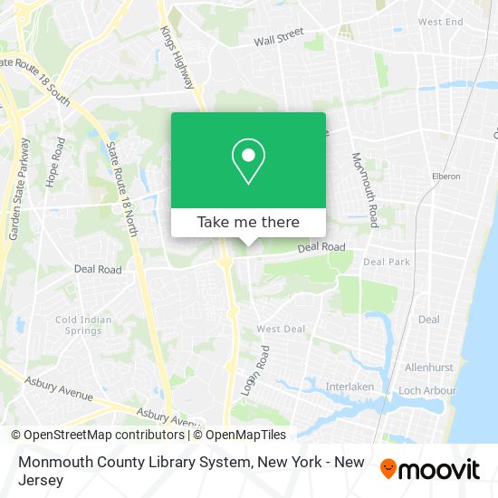 Mapa de Monmouth County Library System