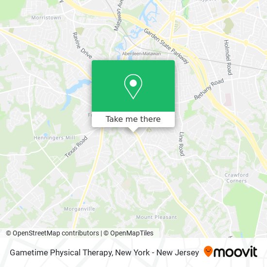 Mapa de Gametime Physical Therapy