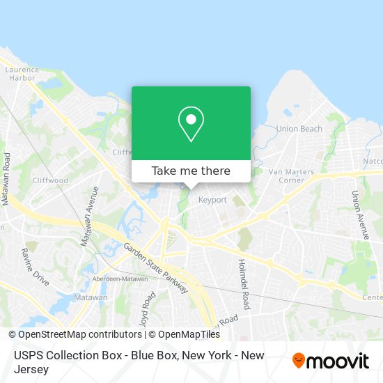 USPS Collection Box - Blue Box map