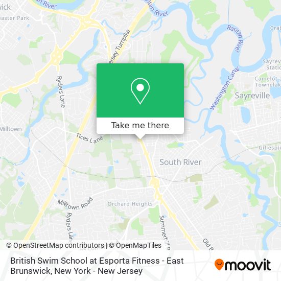 British Swim School at Esporta Fitness - East Brunswick map