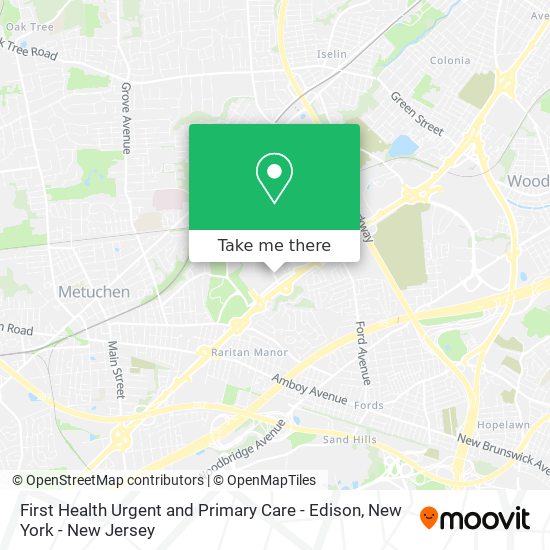 First Health Urgent and Primary Care - Edison map