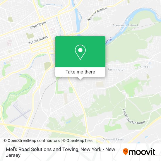 Mel's Road Solutions and Towing map