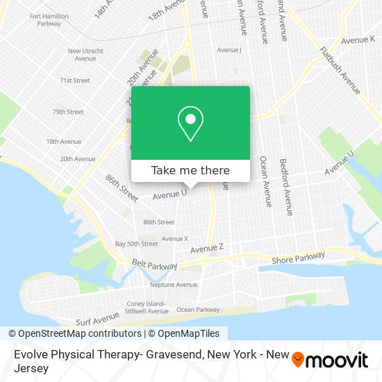 Evolve Physical Therapy- Gravesend map