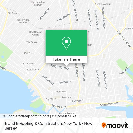 E and B Roofing & Construction map