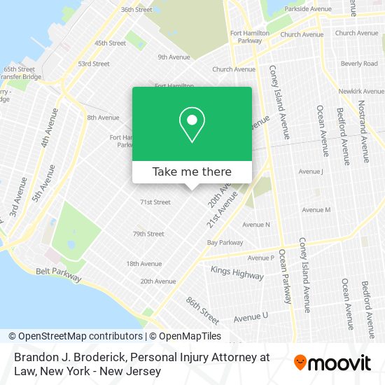 Mapa de Brandon J. Broderick, Personal Injury Attorney at Law