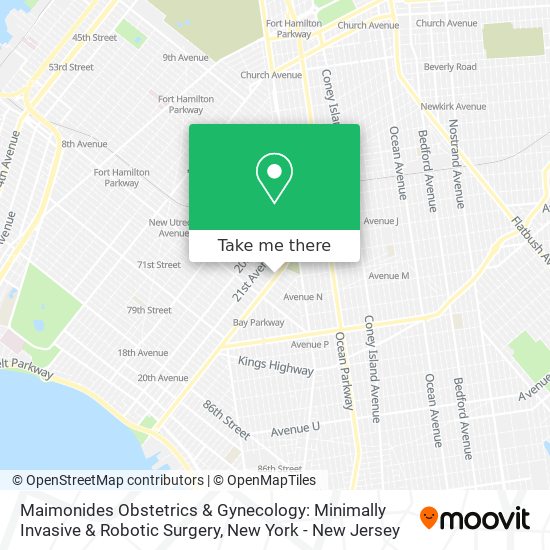 Maimonides Obstetrics & Gynecology: Minimally Invasive & Robotic Surgery map