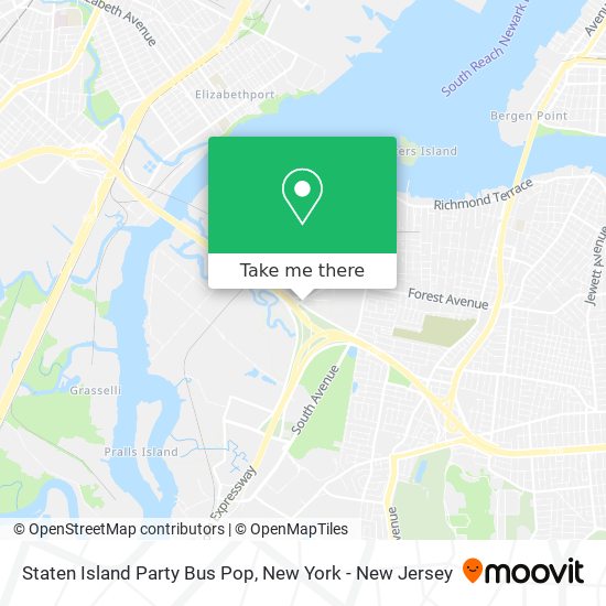 Mapa de Staten Island Party Bus Pop