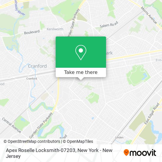 Mapa de Apex Roselle Locksmith-07203