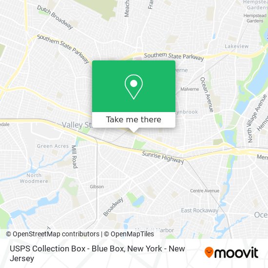 Mapa de USPS Collection Box - Blue Box