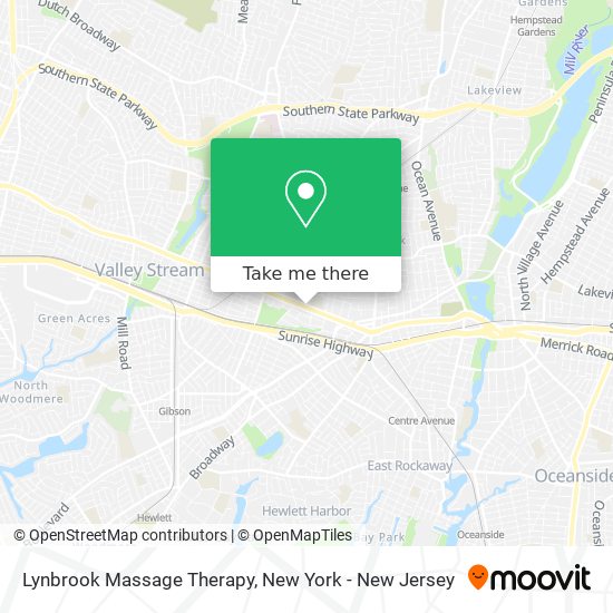 Lynbrook Massage Therapy map