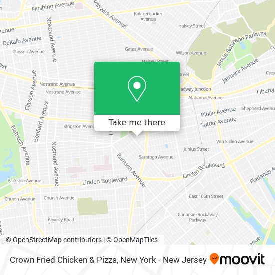 Mapa de Crown Fried Chicken & Pizza