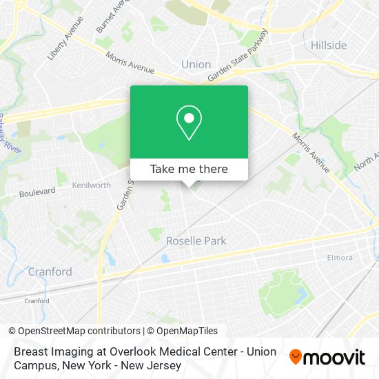 Breast Imaging at Overlook Medical Center - Union Campus map