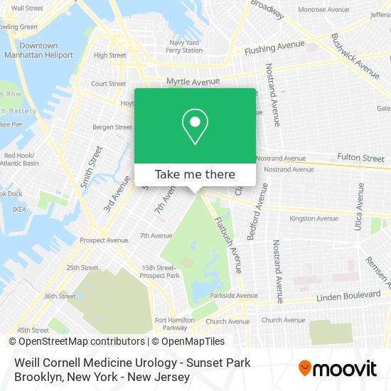 Weill Cornell Medicine Urology - Sunset Park Brooklyn map