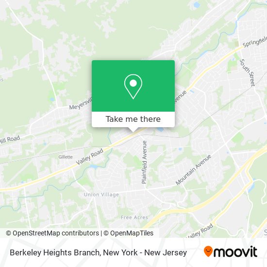 Mapa de Berkeley Heights Branch