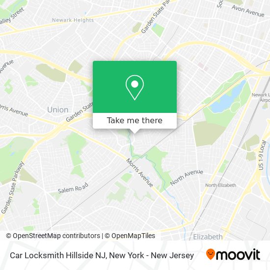 Mapa de Car Locksmith Hillside NJ