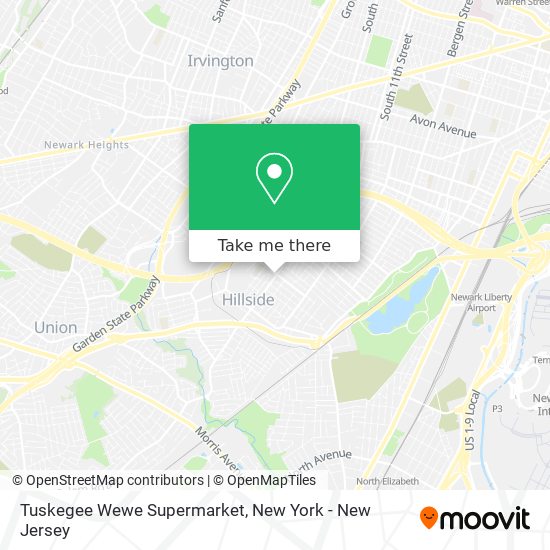 Mapa de Tuskegee Wewe Supermarket