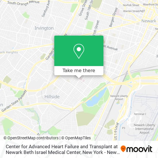 Mapa de Center for Advanced Heart Failure and Transplant at Newark Beth Israel Medical Center