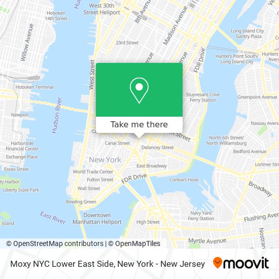 Moxy NYC Lower East Side map