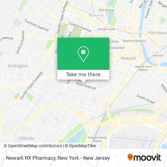 Mapa de Newark RX Pharmacy